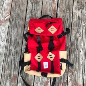 Topo Designs Klettersack Red with leather
